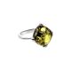 Green Amber Ring In Sterling Silver The Byzantium, Ring Size: 7 / 17.5, image 