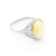 Oval Amber Ring In Sterling Silver The Carmen, Ring Size: 9.5 / 19.5, image 