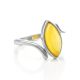 White Amber Ring In Sterling Silver The Adagio, Ring Size: 6 / 16.5, image 