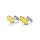 Amber Cufflinks In Sterling Silver The Petal, image 
