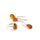 Drop Cut Amber Ring In Sterling Silver The Twinkle, Ring Size: 13 / 22, image , picture 4