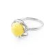 Luminous Amber Ring In Sterling Silver The Daisy, Ring Size: 13 / 22, image , picture 4