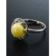 Luminous Amber Ring In Sterling Silver The Daisy, Ring Size: 11.5 / 21, image , picture 3