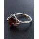 Delicate Sterling Silver Ring With Oval Cut Amber The Crocus, Ring Size: 9 / 19, image , picture 3