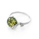 Amazing Amber Ring In Sterling Silver With Crystals The Swan, Ring Size: 12 / 21.5, image , picture 5