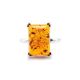 Silver Ring With Cognac Amber Stone The Rectangle​, Ring Size: 5.5 / 16, image , picture 2