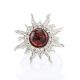 Sun Shaped Amber Ring In Sterling Silver The Helios, Ring Size: 4 / 15, image , picture 4