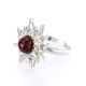 Sun Shaped Amber Ring In Sterling Silver The Helios, Ring Size: 4 / 15, image , picture 5
