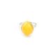 Adorable Silver Ring With Honey Amber The Cat's Eye, Ring Size: 6 / 16.5, image , picture 2