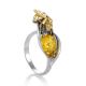 Lemon Amber Ring In Sterling Silver The Bee, Ring Size: 5 / 15.5, image , picture 3