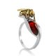 Sterling Silver Ring With Cherry Amber The Bee, Ring Size: 10 / 20, image , picture 4