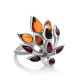 Floral Amber Ring In Sterling Silver The Dahlia, Ring Size: 8.5 / 18.5, image , picture 4