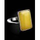 Geometric Honey Amber Ring In Sterling Silver The Copenhagen, Ring Size: 11 / 20.5, image , picture 2