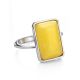 Geometric Honey Amber Ring In Sterling Silver The Copenhagen, Ring Size: 11 / 20.5, image , picture 5