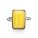 Geometric Honey Amber Ring In Sterling Silver The Copenhagen, Ring Size: 6 / 16.5, image , picture 4