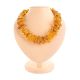 Raw Cut Cognac Amber Beaded Necklace, image 