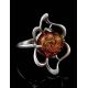 Charming Amber Ring In Sterling Silver The Daisy, Ring Size: 13 / 22, image , picture 2