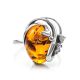 Cognac Amber Ring In Sterling Silver With Crystals The Swan, Ring Size: 6 / 16.5, image , picture 3