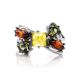 Sterling Silver Ring With Multicolour Amber The Bowknot, Ring Size: 6 / 16.5, image , picture 3