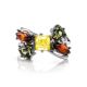 Sterling Silver Ring With Multicolour Amber The Bowknot, Ring Size: 13 / 22, image , picture 3