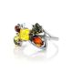Sterling Silver Ring With Multicolour Amber The Bowknot, Ring Size: 13 / 22, image , picture 4