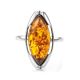 Sterling Silver Ring With Leaf Cut Amber The Ballade, Ring Size: 6 / 16.5, image , picture 3