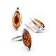 Sterling Silver Ring With Leaf Cut Amber The Ballade, Ring Size: 13 / 22, image , picture 5