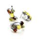 Sterling Silver Ring With Multicolour Amber The Bowknot, Ring Size: 13 / 22, image , picture 5