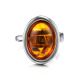 Cognac Amber Ring In Sterling Silver The Goji, Ring Size: Adjustable, image , picture 4