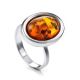 Cognac Amber Ring In Sterling Silver The Goji, Ring Size: Adjustable, image , picture 3
