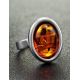 Cognac Amber Ring In Sterling Silver The Goji, Ring Size: Adjustable, image , picture 2