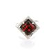 Square Amber Ring In Sterling Silver The Hermitage, Ring Size: Adjustable, image , picture 2