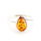 Drop Cut Amber Ring In Sterling Silver The Twinkle, Ring Size: 7 / 17.5, image , picture 2