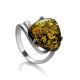 Green Amber Ring In Sterling Silver The Acapulco, Ring Size: 5.5 / 16, image 