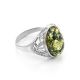 Sterling Silver Ring With Green Amber The Carmen, Ring Size: 12 / 21.5, image 