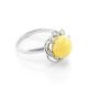 Luminous Amber Ring In Sterling Silver The Daisy, Ring Size: 10 / 20, image 