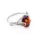 Delicate Sterling Silver Ring With Oval Cut Amber The Crocus, Ring Size: 5.5 / 16, image 