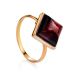 Square Cut Amber Ring In Gold The Ovation, Ring Size: 6 / 16.5, image 
