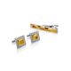Mosaic Amber Cufflinks And Tie Clip Set, image 