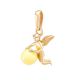 Golden Pendant With White Amber The Angel, image 