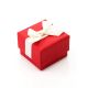 Подарочная коробочка 50х50х35 мм красная с белым бантом, image 