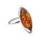 Sterling Silver Ring With Leaf Cut Amber The Ballade, Ring Size: 13 / 22, image 