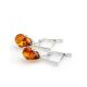 Drop Silver Earrings With Cognac Amber The Twinkle, image , picture 3