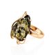 Handcrafted Golden Ring With Green Amber The Rialto, Ring Size: Adjustable, image , picture 3