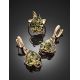 Handcrafted Golden Ring With Green Amber The Rialto, Ring Size: Adjustable, image , picture 4