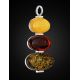 Three-Tiered Amber Pendant In Silver, image , picture 3