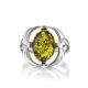 Green Amber Ring In Sterling Silver The Violet, Ring Size: 13 / 22, image , picture 2