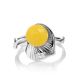 Honey Amber Ring In Sterling Silver The Kalina, Ring Size: 13 / 22, image , picture 3