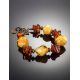Multicolor Amber Bracelet With Brass Beads The Indonesia, image , picture 2