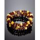 Multicolor Amber Bangle Bracelet With Glass Beads, image , picture 2
